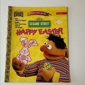 NWT/VINTAGE Sesame Street Yellow Easter Paint Book